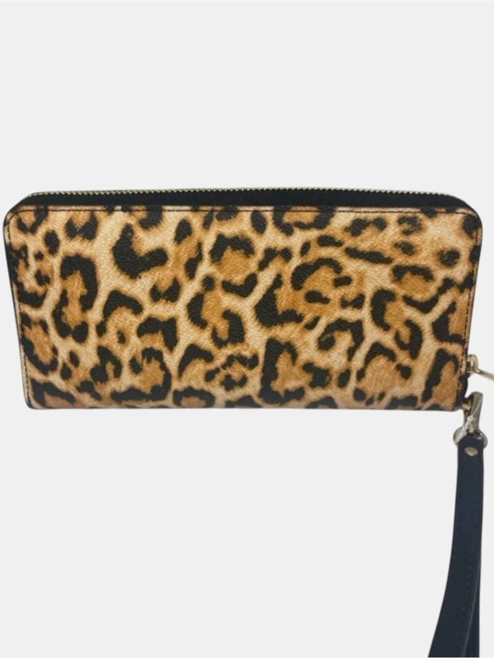 Michael Kors Continental Zip WalletWristlet Cheetah/Leopard Print Marigold Black - Picture 3 of 6